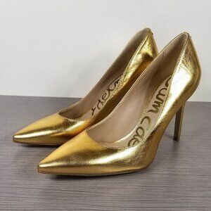Sam Edelman Hazel Pump, Gold Leather, Womens Size Right 6, Left 6.5 Mismatched